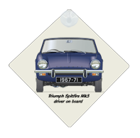 Triumph Spitfire Mk3 1967-71 (disc wheels) Car Window Hanging Sign